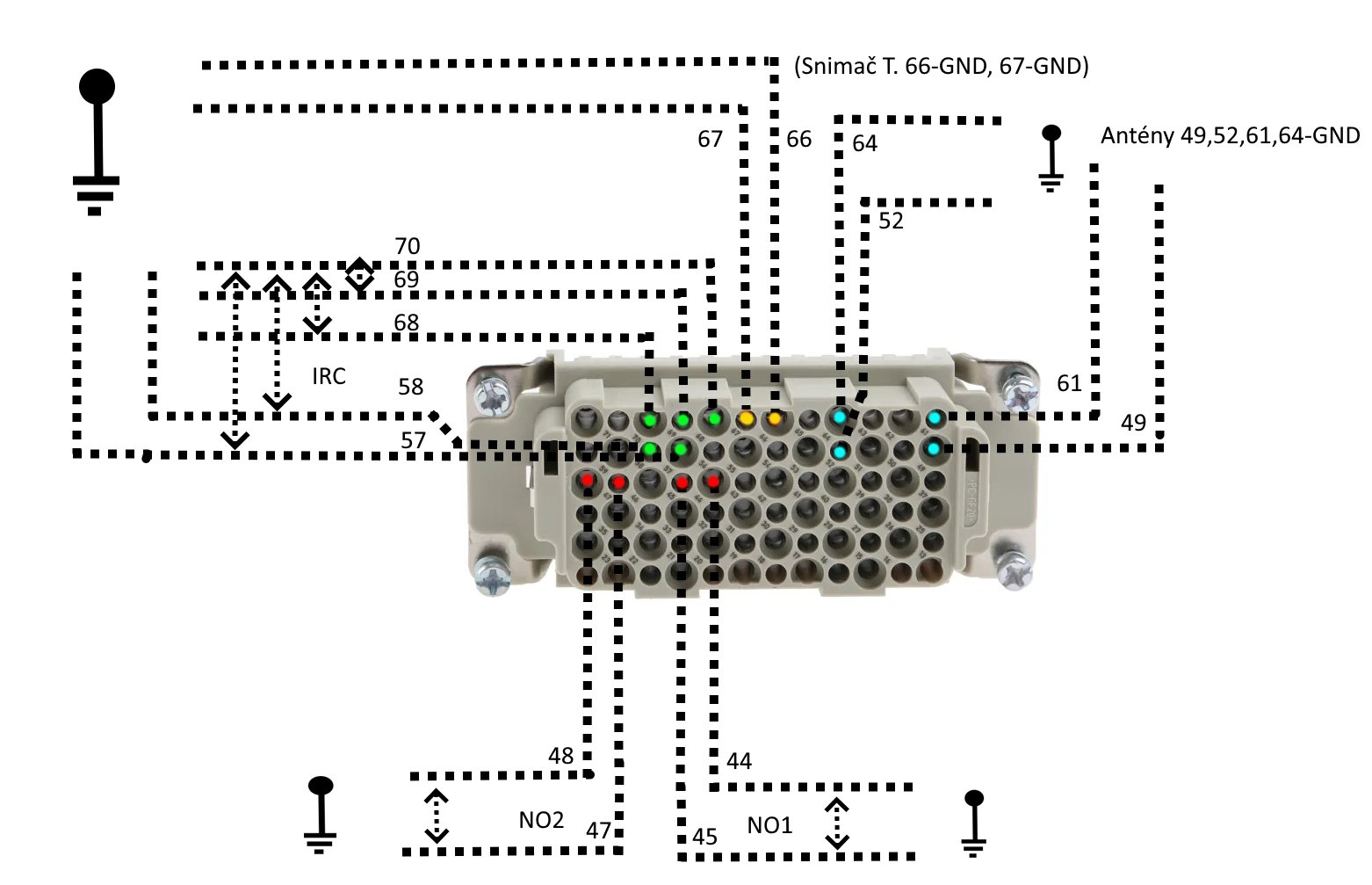Schéma izolace Harting 72